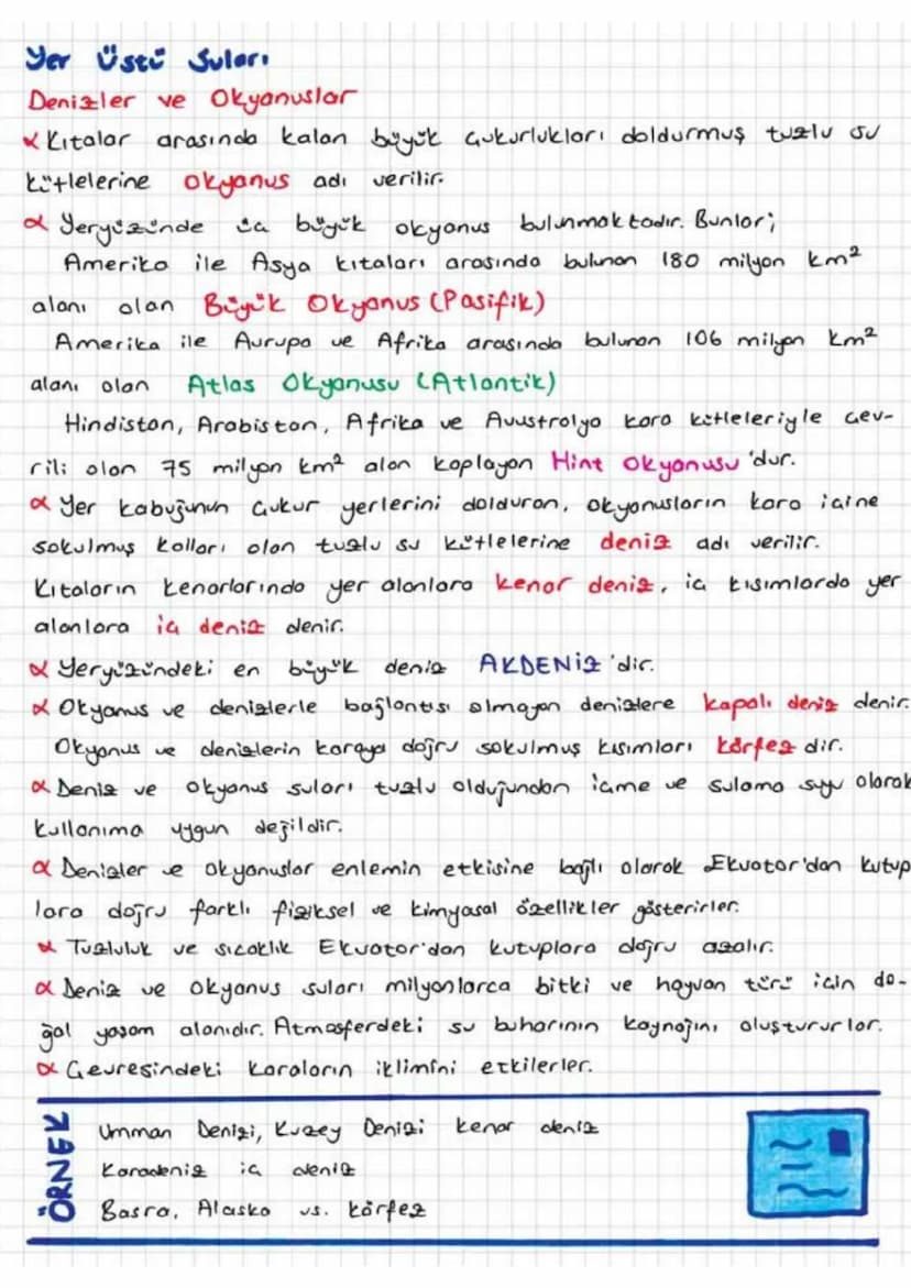 SU KAYNAKLARI
Dünya'daki su kaynakların, Okyanuslar, denizler, göller, akarsular
yeraltı sulori ile buzullar oluşturur.
Doğadaki sular sürek