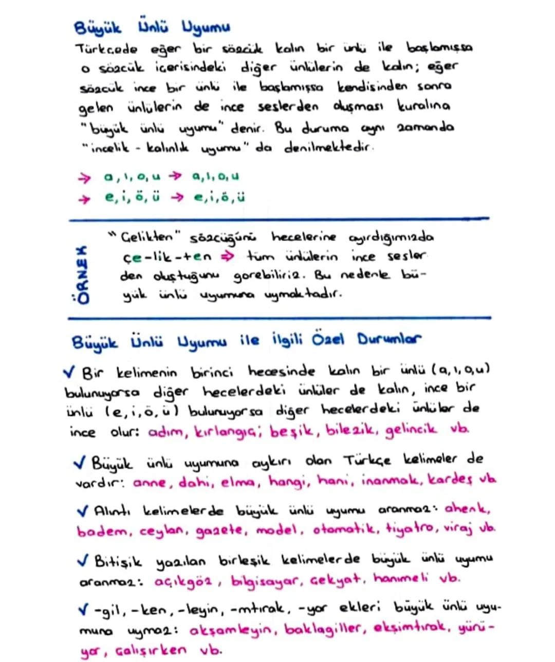 SES BILGISI
Türkçede 29 harf vardır. 21'i ünsüz, 8 tanesi ise
ünlüdür.
Ünlülerin 4'ü kalın ünlü, 4'ü ise ince ünlüdür.
Ünlüler
Ses yolunda b