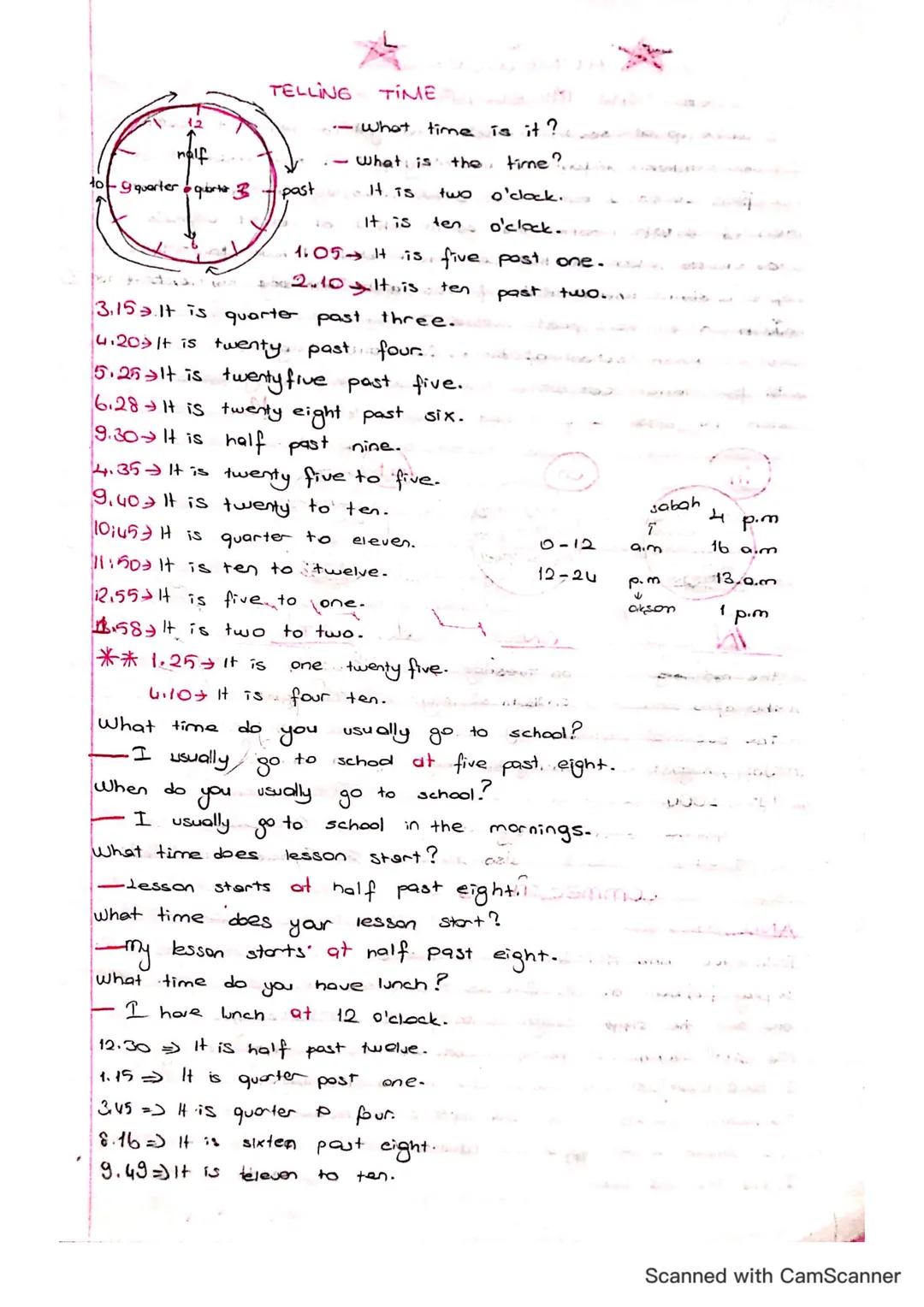 12
half
TELLING
TIME
- What time is it?
What is the time?
togquarter quarter 3
past
It is two o'clock.
It is ten o'clock.
1.05 is. five post