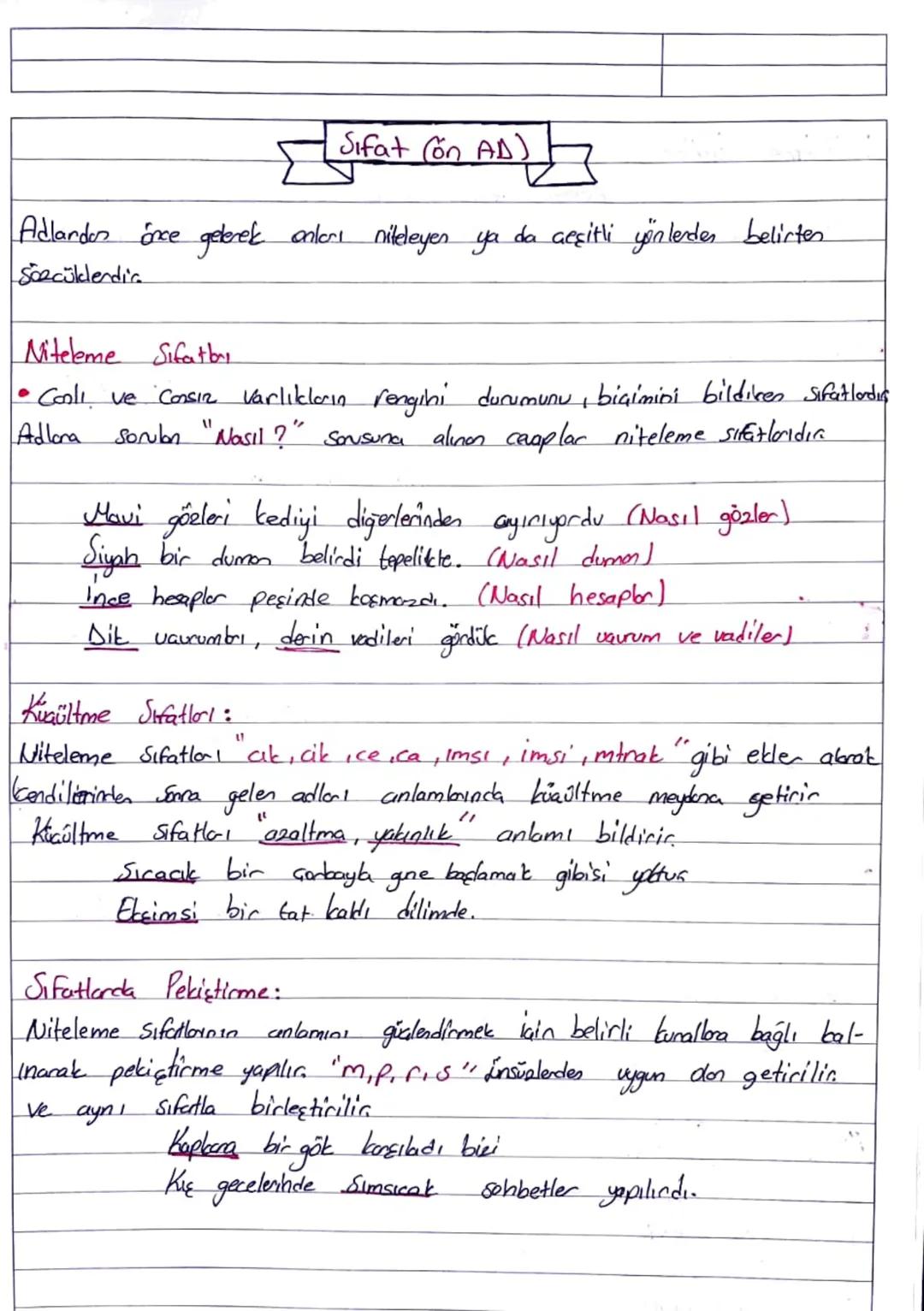 Sifat (on AD)
Adlardos önce gelerek onları niteleyen ya da çeşitli yönlerden belirten
Sözcüklerdia
.
Niteleme Sifatby
• Conli ve Consız Varl
