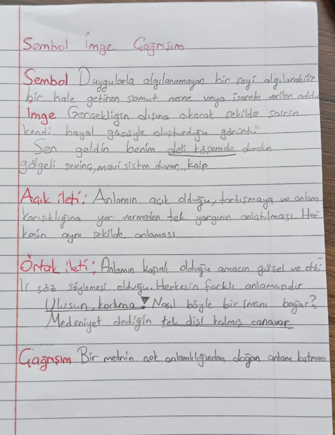 Sembol imge Gağrisim
Sembol Duygularla algılanamayan hir sayi algılanabilir.
bir hale getiren somut nesne veya isarate verilen ciddy
Imge Ge