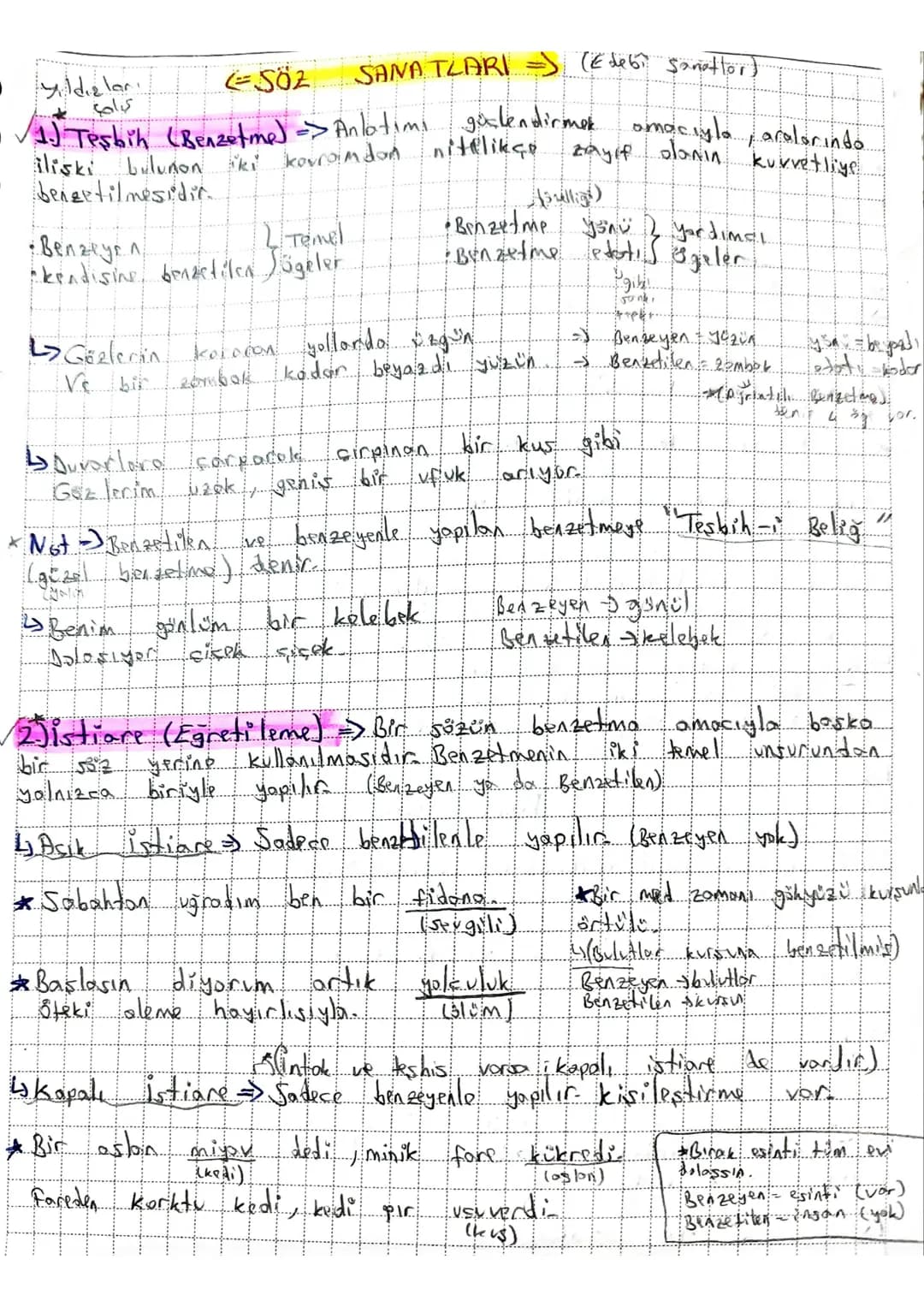 Yıldızları
Solis
ESÖZ
SANATLARI
(Edebi Sanatton)
✓1) Tesbih (Benzetme) -> Anlatım gürlendirmek.
amacıyla aralarında.
F
ilişki bulunon iki ko