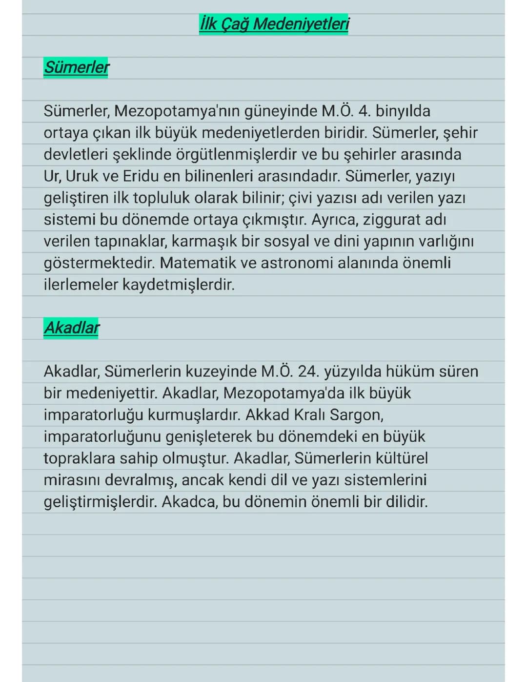 9.SINIF - İLK ÇAĞ MEDENİYETLERİ 