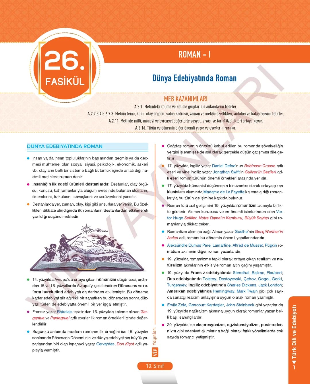 10. sınıf edebiyat not 3