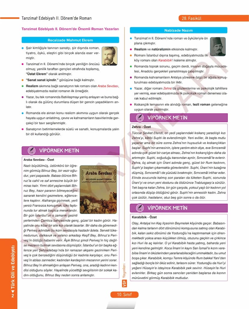 # 26.
FASİKÜL
ROMAN - I
Dünya Edebiyatında Roman
MEB KAZANIMLARI
A.2.1. Metindeki kelime ve kelime gruplarının anlamlarını belirler.
A.2.2.3