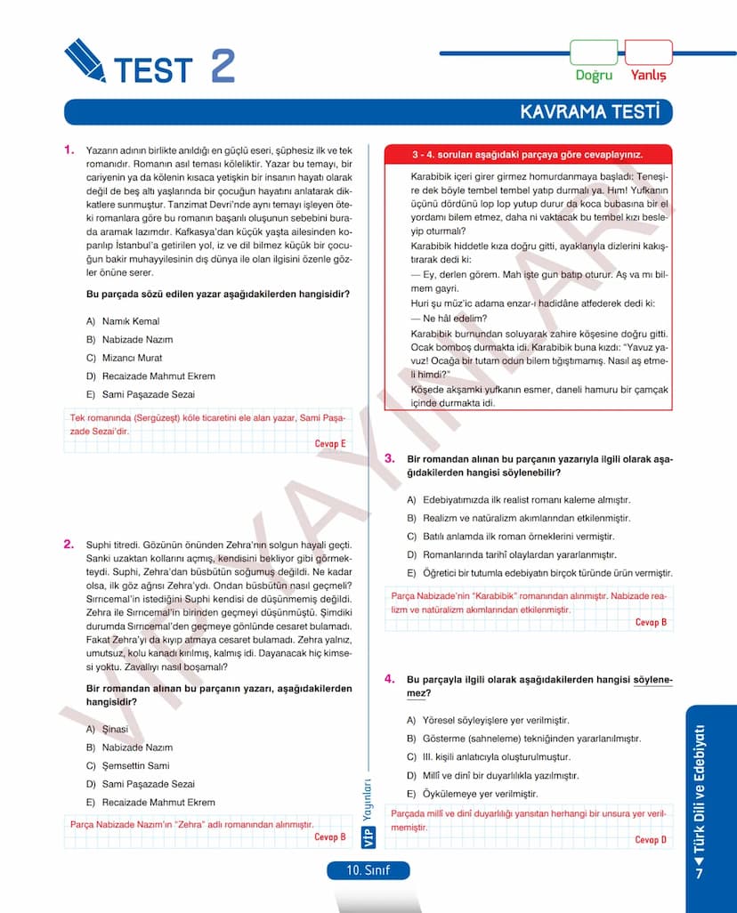 # 26.
FASİKÜL
ROMAN - I
Dünya Edebiyatında Roman
MEB KAZANIMLARI
A.2.1. Metindeki kelime ve kelime gruplarının anlamlarını belirler.
A.2.2.3