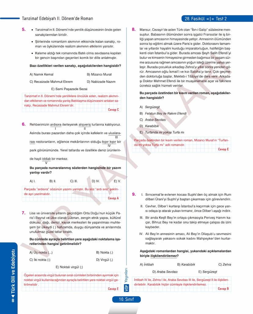 # 26.
FASİKÜL
ROMAN - I
Dünya Edebiyatında Roman
MEB KAZANIMLARI
A.2.1. Metindeki kelime ve kelime gruplarının anlamlarını belirler.
A.2.2.3