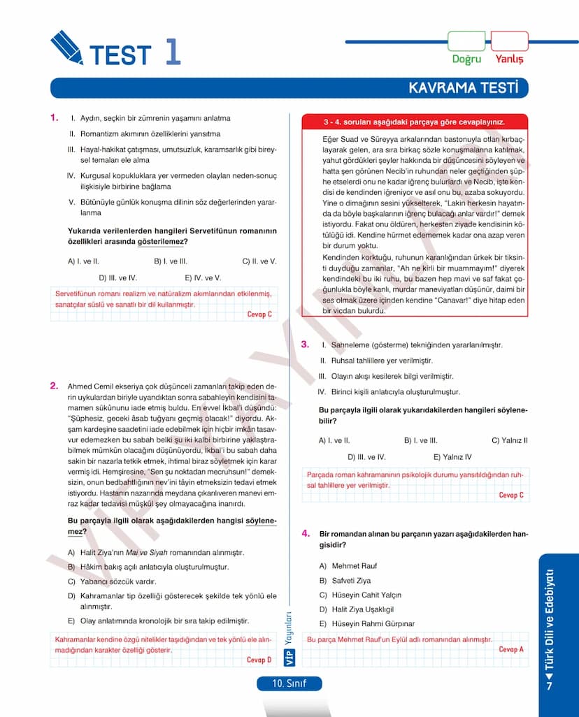 # 26.
FASİKÜL
ROMAN - I
Dünya Edebiyatında Roman
MEB KAZANIMLARI
A.2.1. Metindeki kelime ve kelime gruplarının anlamlarını belirler.
A.2.2.3