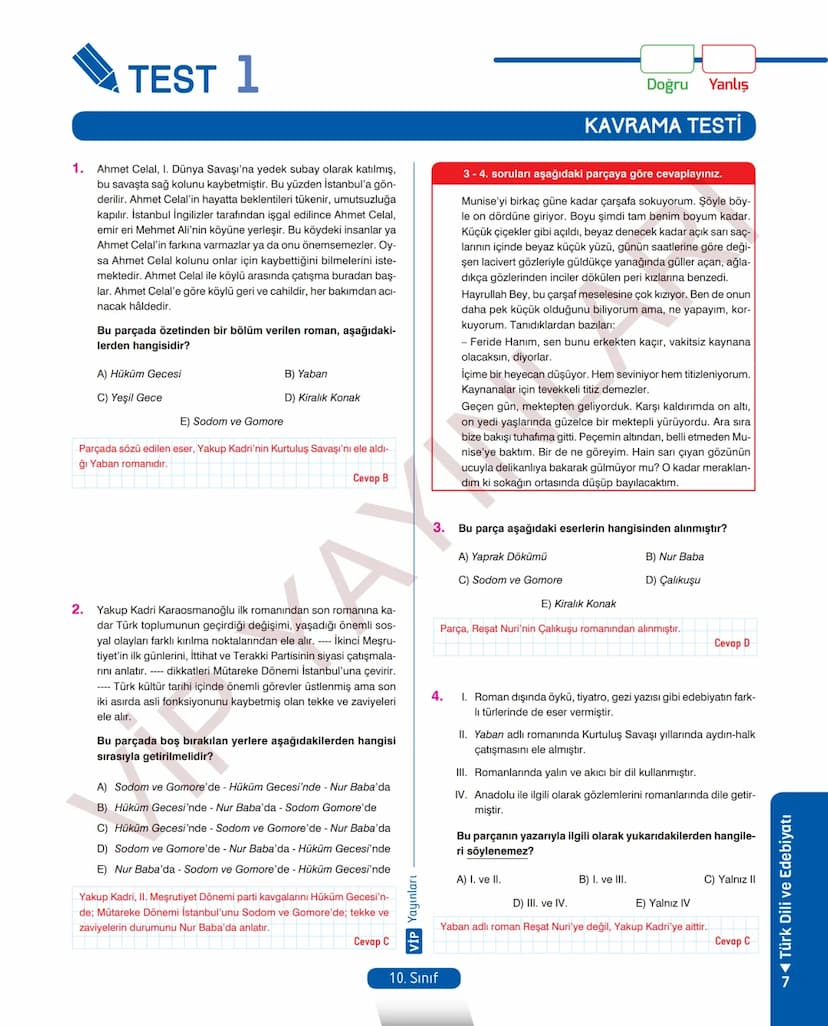 # 26.
FASİKÜL
ROMAN - I
Dünya Edebiyatında Roman
MEB KAZANIMLARI
A.2.1. Metindeki kelime ve kelime gruplarının anlamlarını belirler.
A.2.2.3
