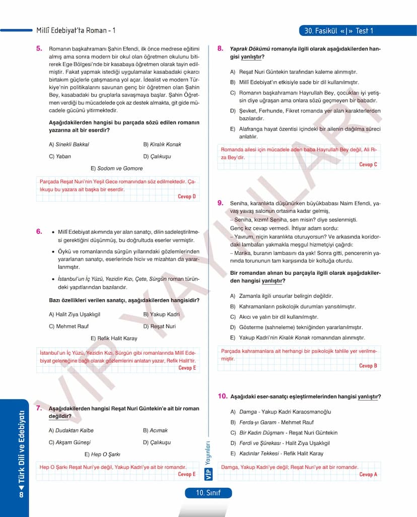 # 26.
FASİKÜL
ROMAN - I
Dünya Edebiyatında Roman
MEB KAZANIMLARI
A.2.1. Metindeki kelime ve kelime gruplarının anlamlarını belirler.
A.2.2.3