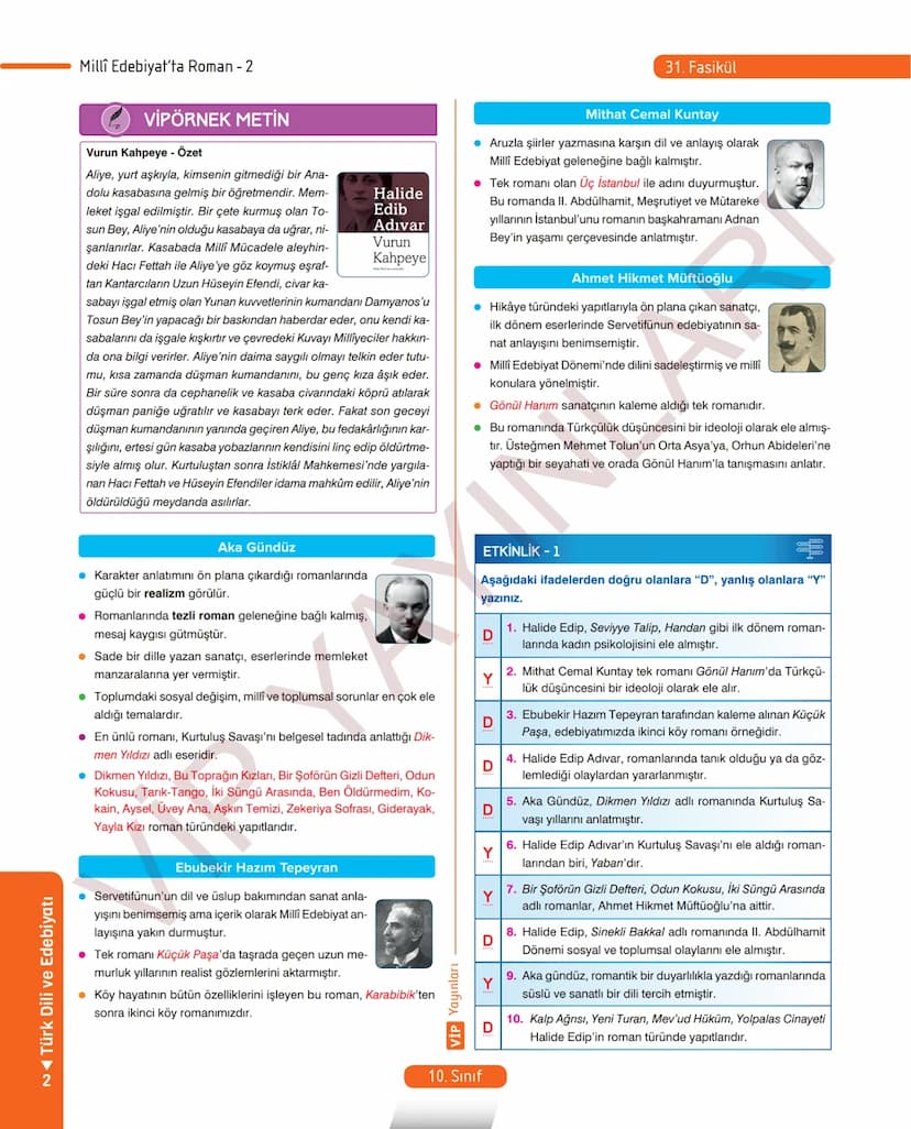 # 26.
FASİKÜL
ROMAN - I
Dünya Edebiyatında Roman
MEB KAZANIMLARI
A.2.1. Metindeki kelime ve kelime gruplarının anlamlarını belirler.
A.2.2.3