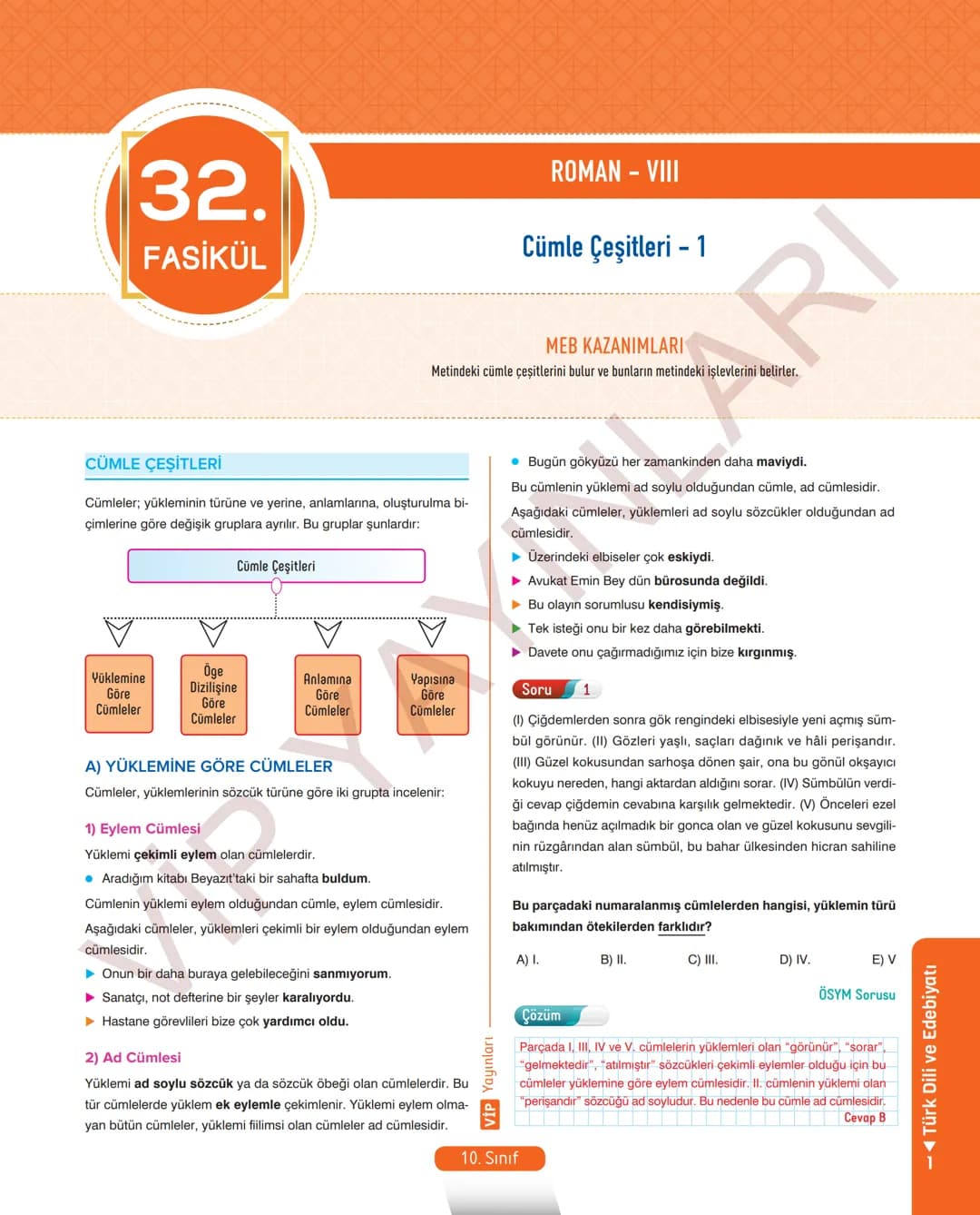 # 26.
FASİKÜL
ROMAN - I
Dünya Edebiyatında Roman
MEB KAZANIMLARI
A.2.1. Metindeki kelime ve kelime gruplarının anlamlarını belirler.
A.2.2.3