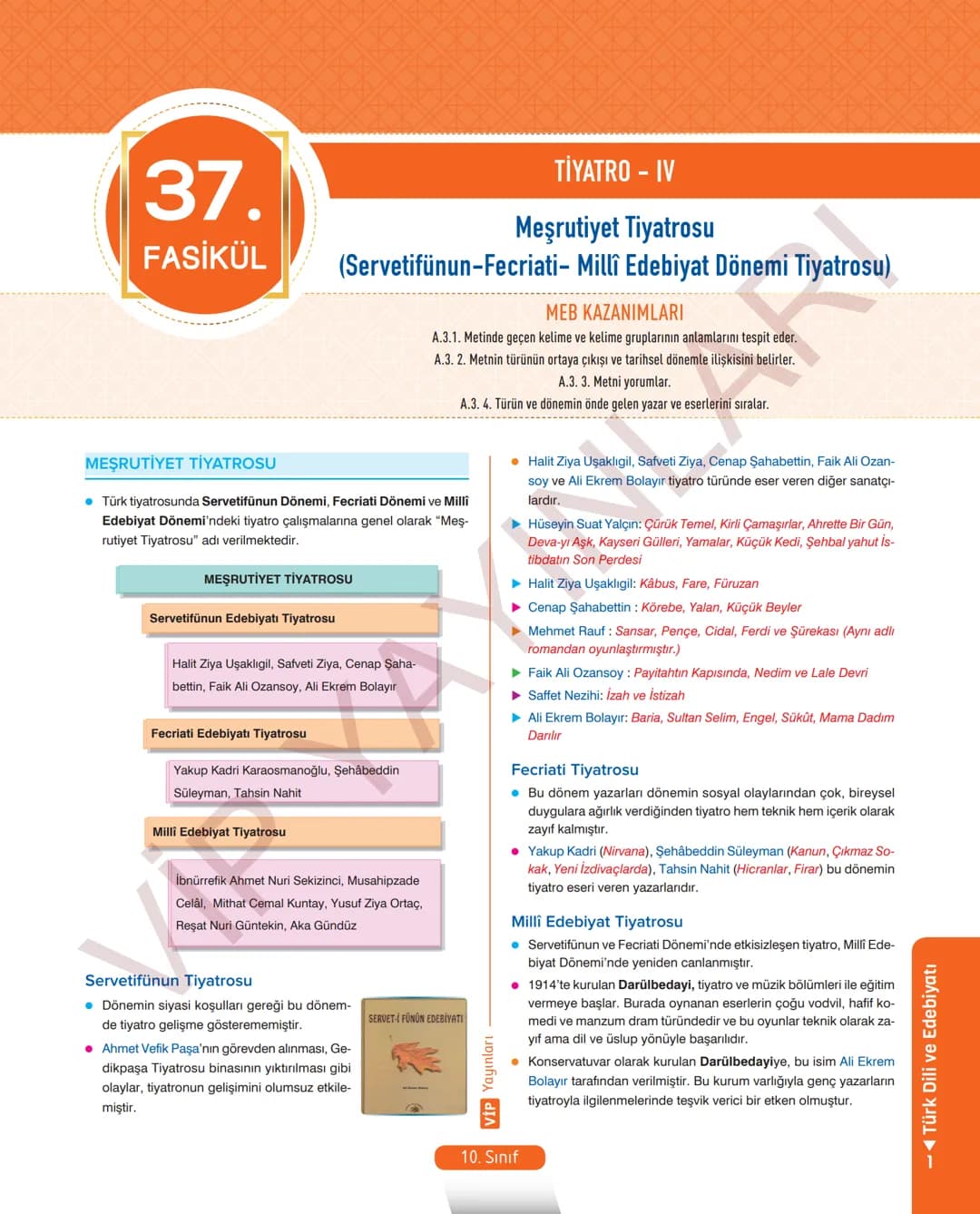 # 26.
FASİKÜL
ROMAN - I
Dünya Edebiyatında Roman
MEB KAZANIMLARI
A.2.1. Metindeki kelime ve kelime gruplarının anlamlarını belirler.
A.2.2.3