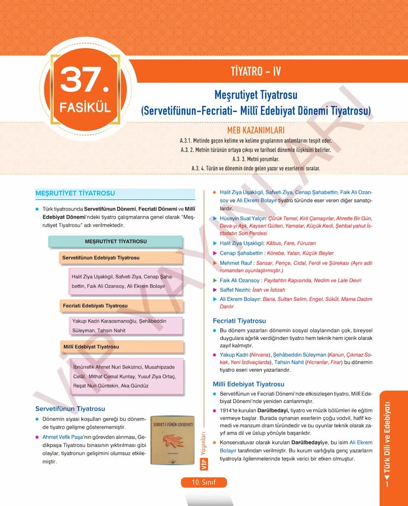 # 26.
FASİKÜL
ROMAN - I
Dünya Edebiyatında Roman
MEB KAZANIMLARI
A.2.1. Metindeki kelime ve kelime gruplarının anlamlarını belirler.
A.2.2.3