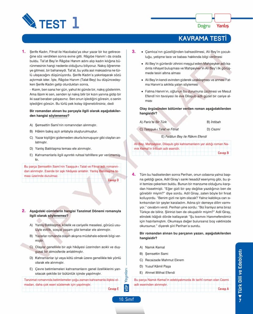 # 26.
FASİKÜL
ROMAN - I
Dünya Edebiyatında Roman
MEB KAZANIMLARI
A.2.1. Metindeki kelime ve kelime gruplarının anlamlarını belirler.
A.2.2.3