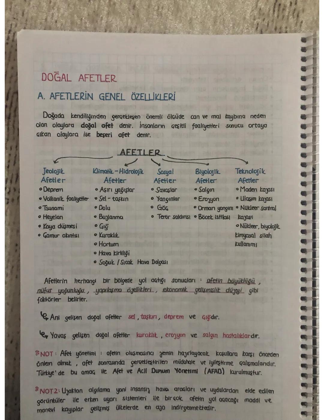 COĞRAFYA DOĞAL AFETLER