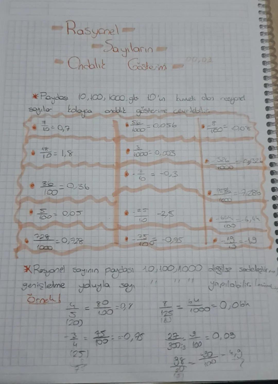 Rasyonel
Cadalie
-Sayıların
Costerm
*Paydası 10,100, 1000, glo. 10 'in kumeti dos rasyonel
sayiler
kolayca andalik gösterime cevrilebilic
ㅋ
