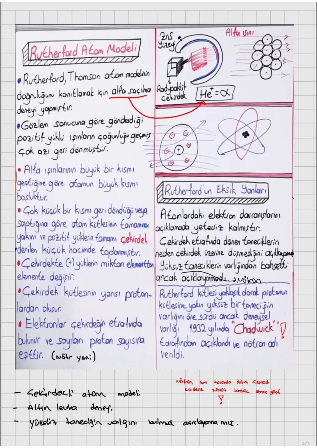 Democritus
1803 Dalton
1897 Thomson
2. Unite: Atom ve Periyodik Sistem
1.Bölüm: Atomun Yapis 1
1912 Rutherford
Atomun küçük ve bölünemez par