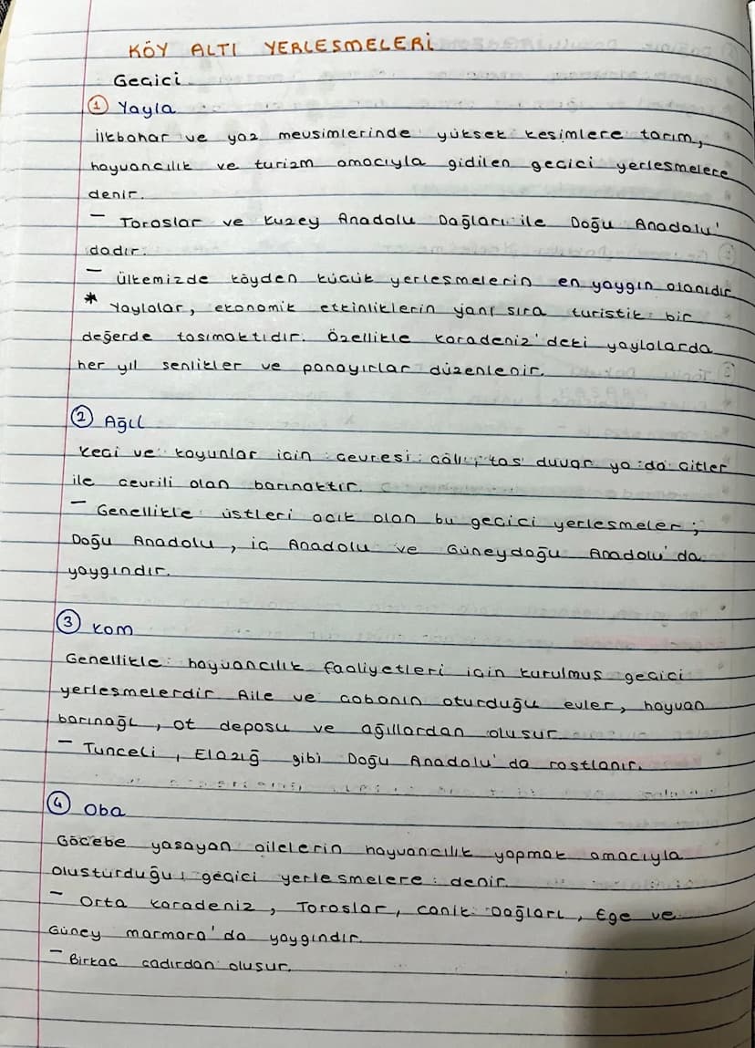 Geşididir.
yerlesme
TÜRKİYE'DE KIR YERLESMELERI
Kirsal yerlesme; insanların geçimlerini genellikle tarım,
hayvancılık, Ormancılık, balik cil
