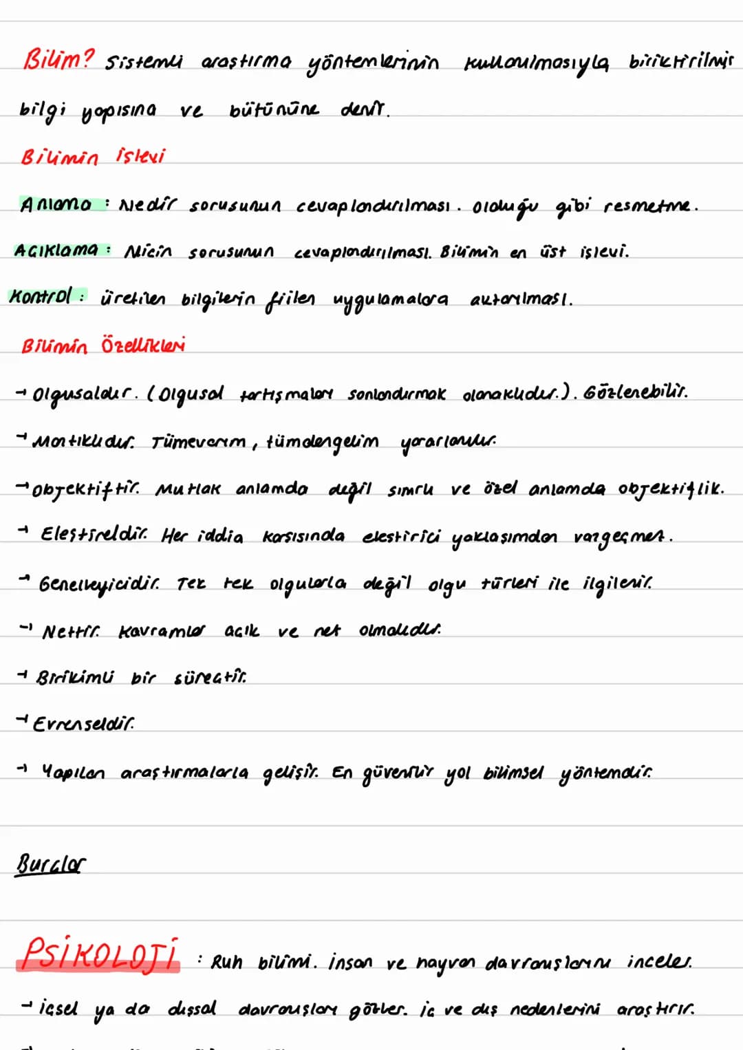 Bilim? Sistemli araştırma yöntemlerinin kullanılmasıyla biriktirilmis
bilgi yapısına ve
Bilimin islevi
bütününe denir.
Anlama : Nedir sorusu