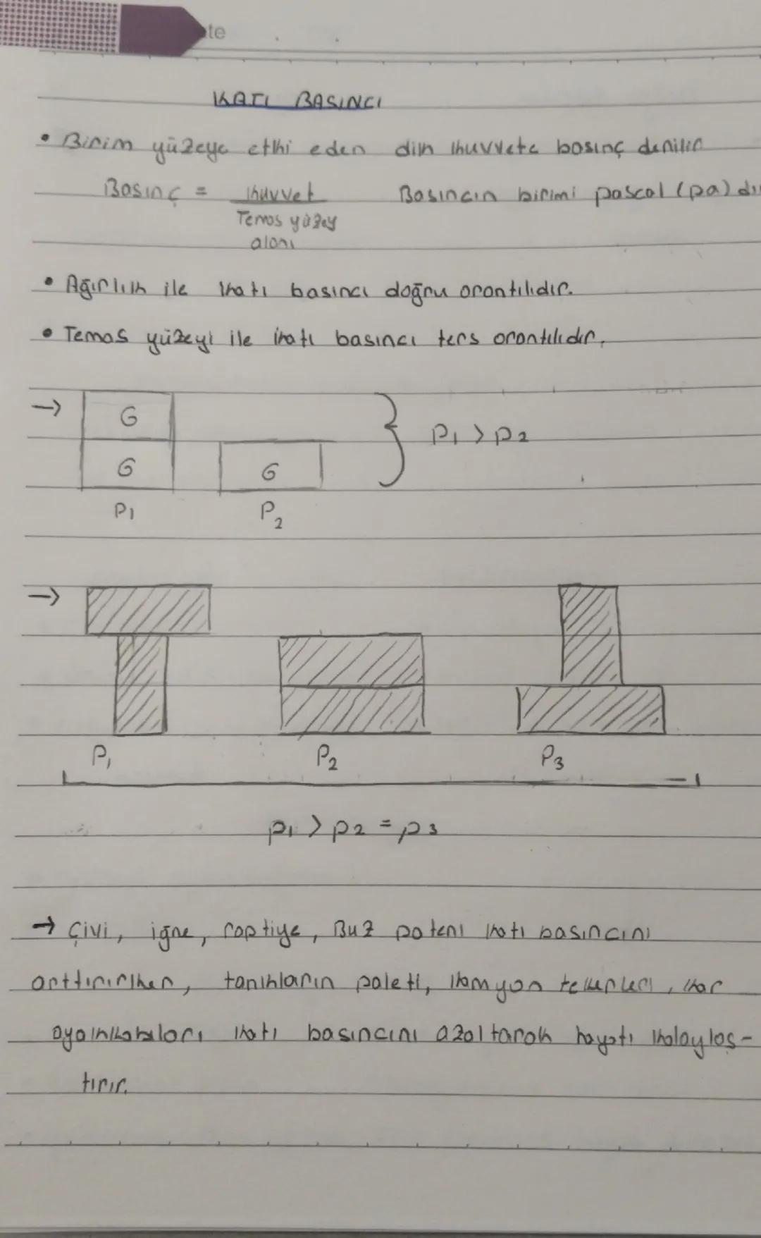 Katı, Sıvı ve Gaz Basıncının Anlamı ve Örnekleri