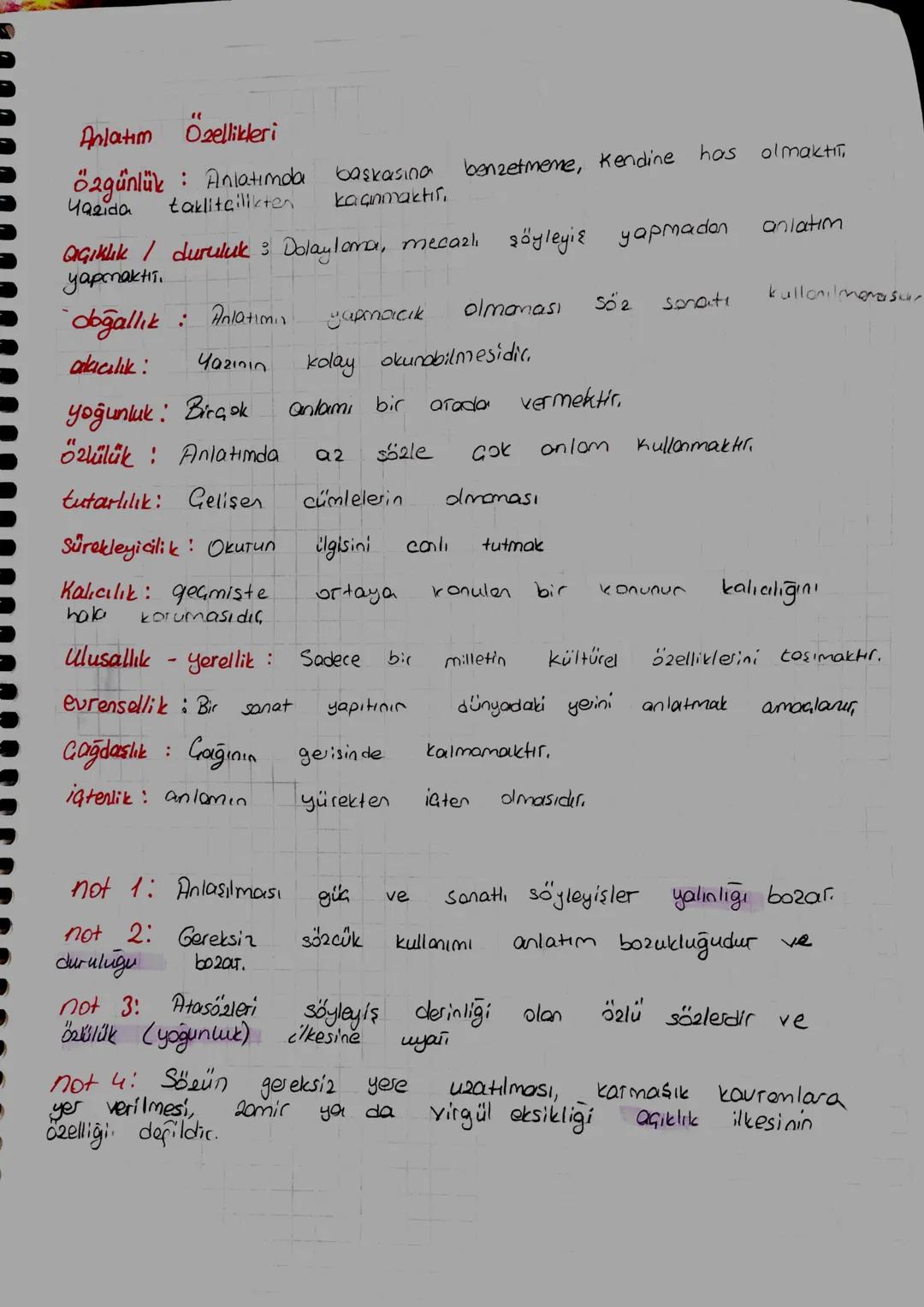 Özellikleri
"
Anlatım
:
özgünlük Anlatımda
Yazida
taklitçilikten
başkasına
kaçınmaktır.
benzetmeme,
Kendine has
olmaktı
Qıçıklık / duruluk 3