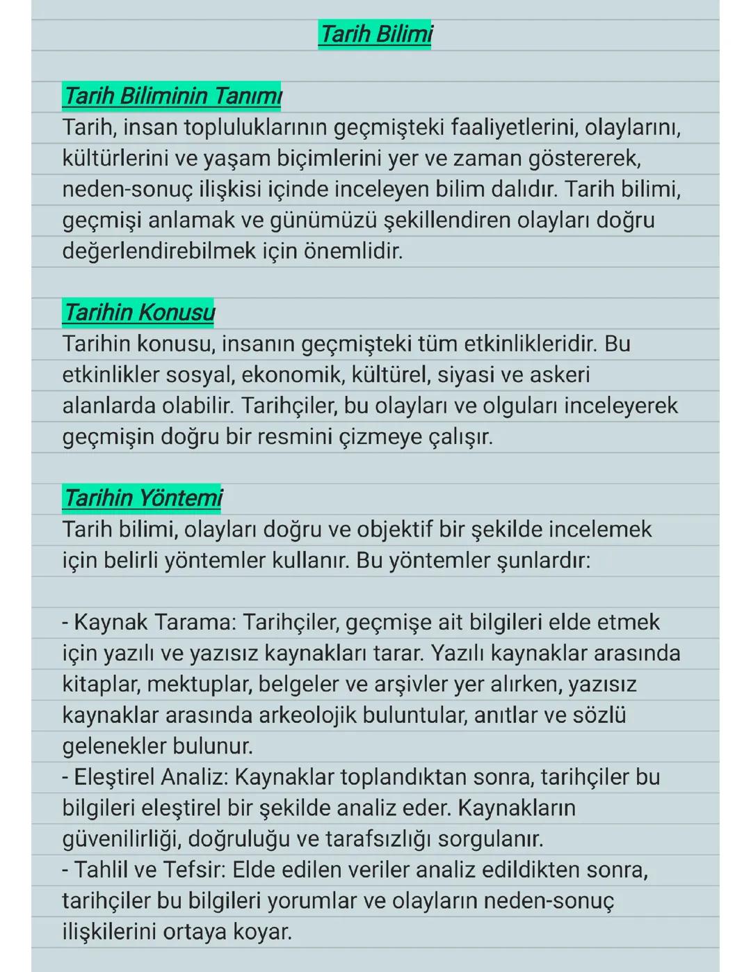 9.SINIF - TARİH BİLİMİ