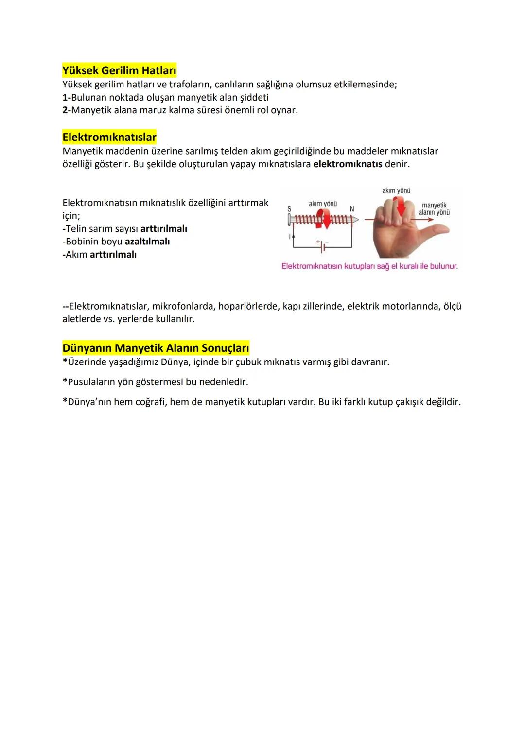 # Mıknatıs ve Manyetik Alan
Demir, Nikel, Kobalt gibi maddelerle bunların alaşımlarını çekme özelliği gösteren
maddelerdir.Mıknatıslar doğal