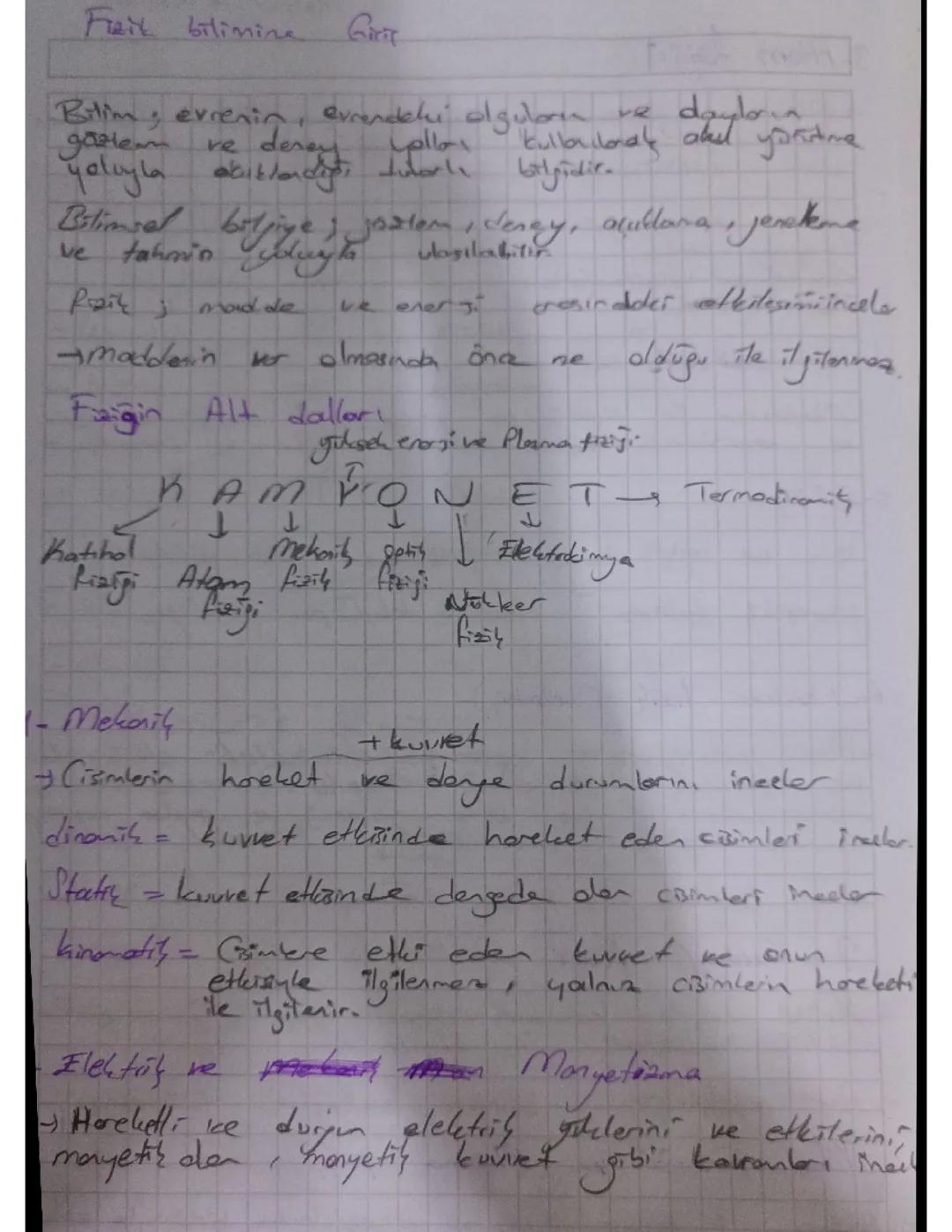 TYT Fizik Ders Notları: Fizik Bilimine Giriş ve Maddenin Özellikleri