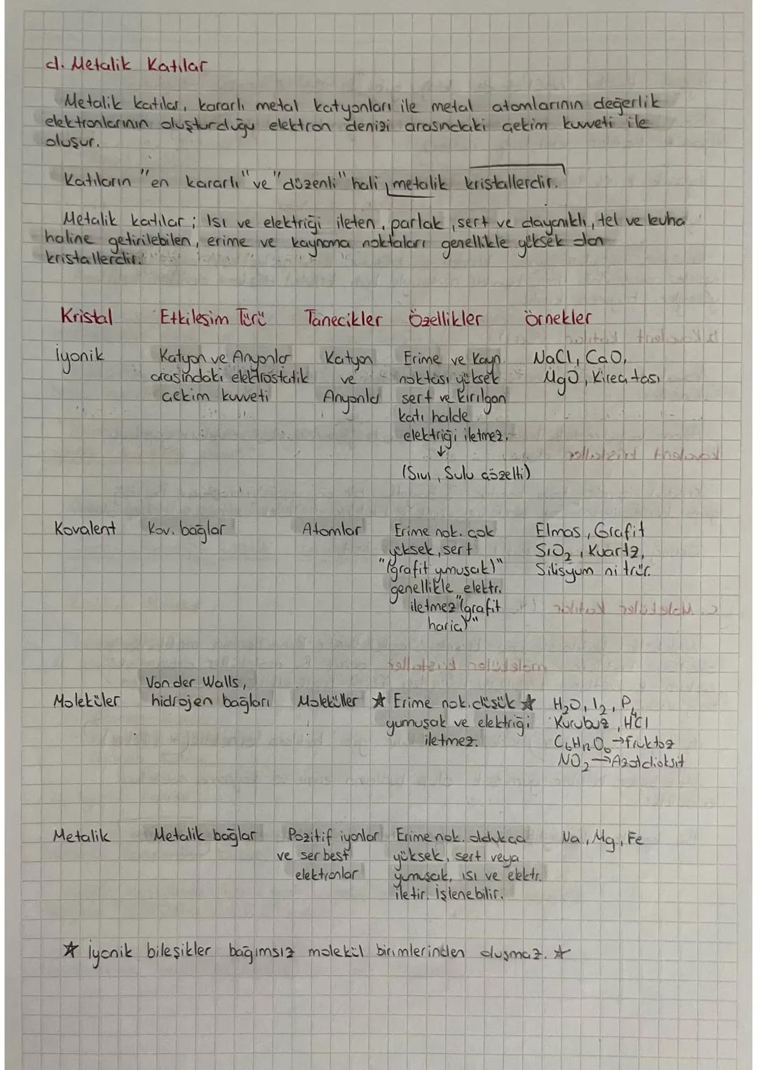 Amorf Katılar
Katılar
-1
Kristal katılar
İyonik k. | Kovalent k. 1 Moleküler k | Metalik k.
Amorf Katlar
Atom ve iyon moleküllerin rastgele 