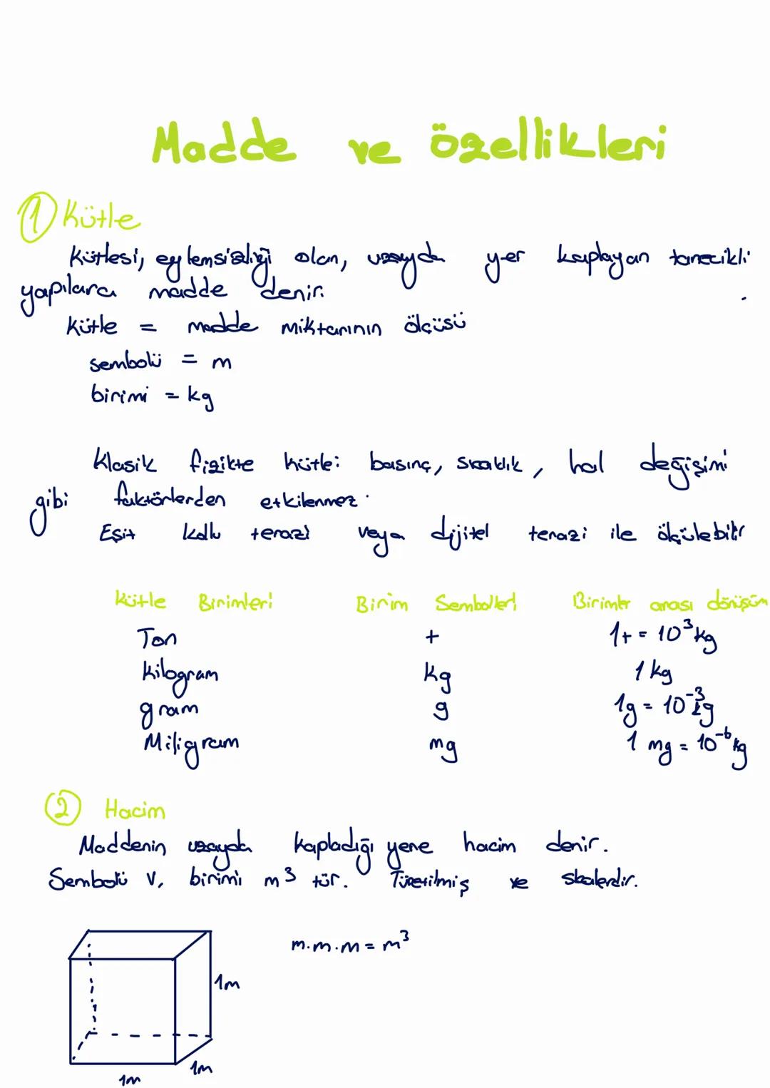 Madde
ve özellikleri

Kütle
Kütlesi, eylemsialığı olan, usaydı yer kaplayan tanecikli
yapılara madde denir.
Kütle = madde miktarının ölçüsü
