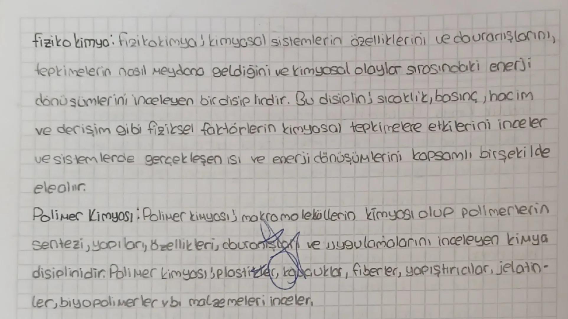 Kimyanın Alt Disiplinleri
Andlitik Kimya Analitik kimya, moddelerin hongi bileşenlerden
oluştuğunu ve bu bileşenlerin miktarlarını inceleyen