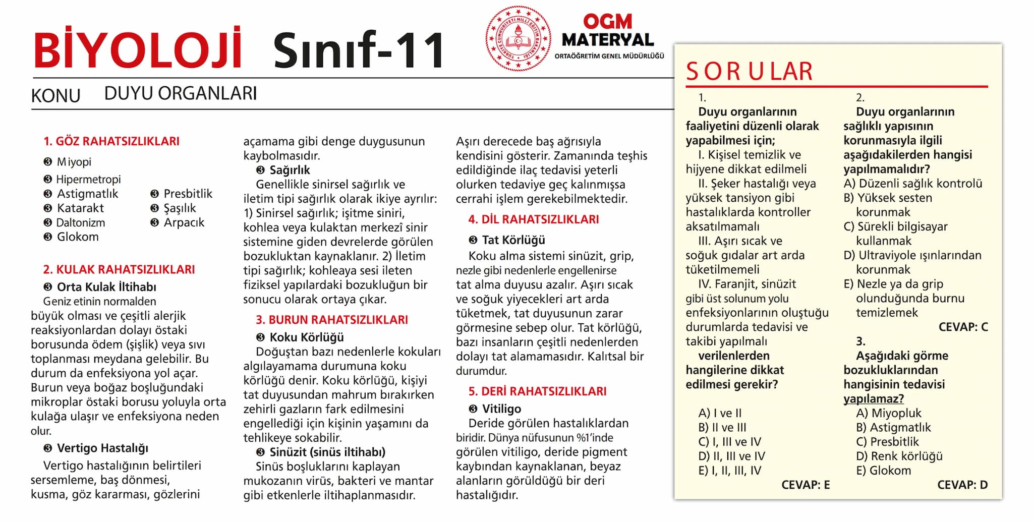 # BİYOLOJİ Sınıf-11

KONU SİNİR SİSTEMİ - I

## SİNİR SİSTEMİ:
Sinir doku adını verilen sinir hücreleri ile **glia** denilen yardımcı hücrel
