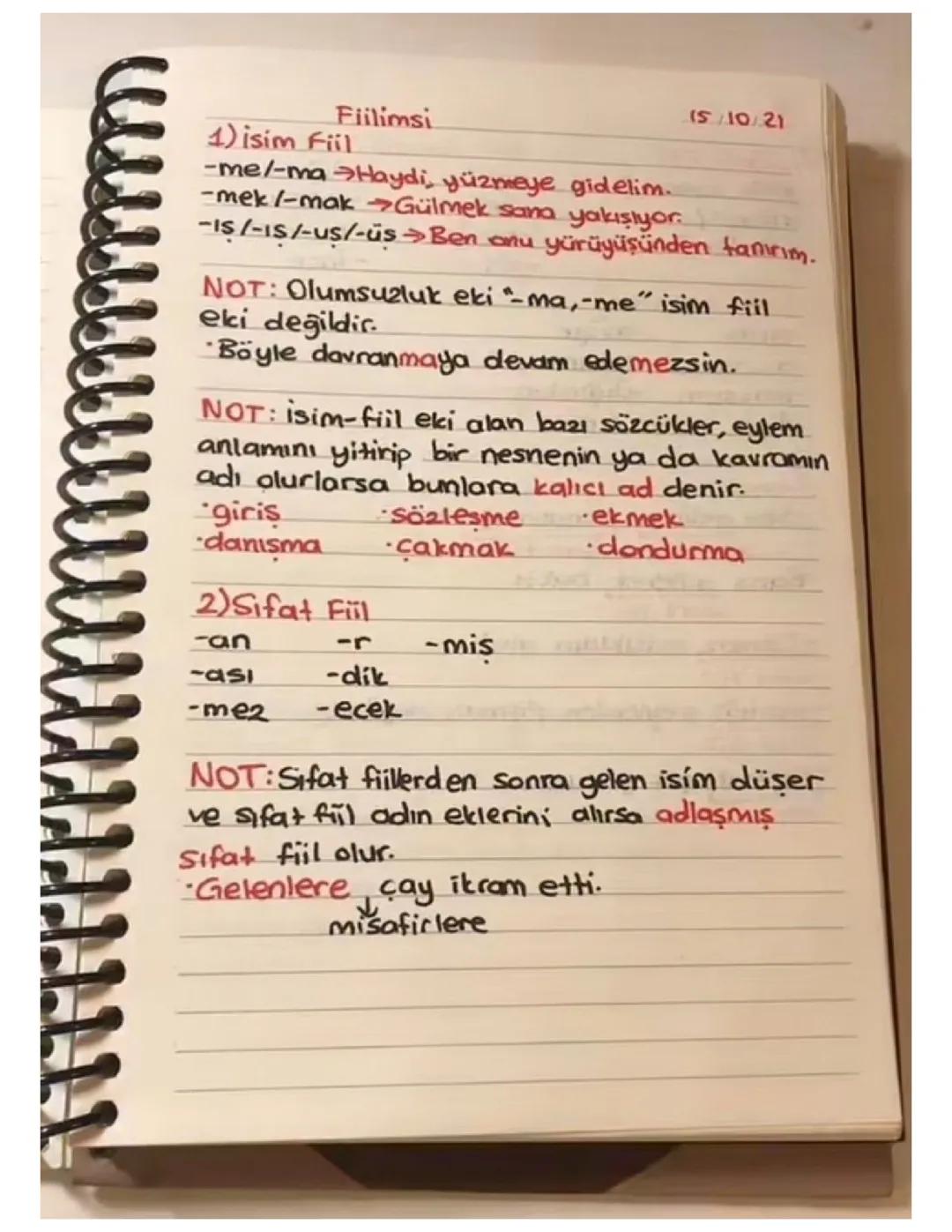 8. Sınıf Türkçe notları