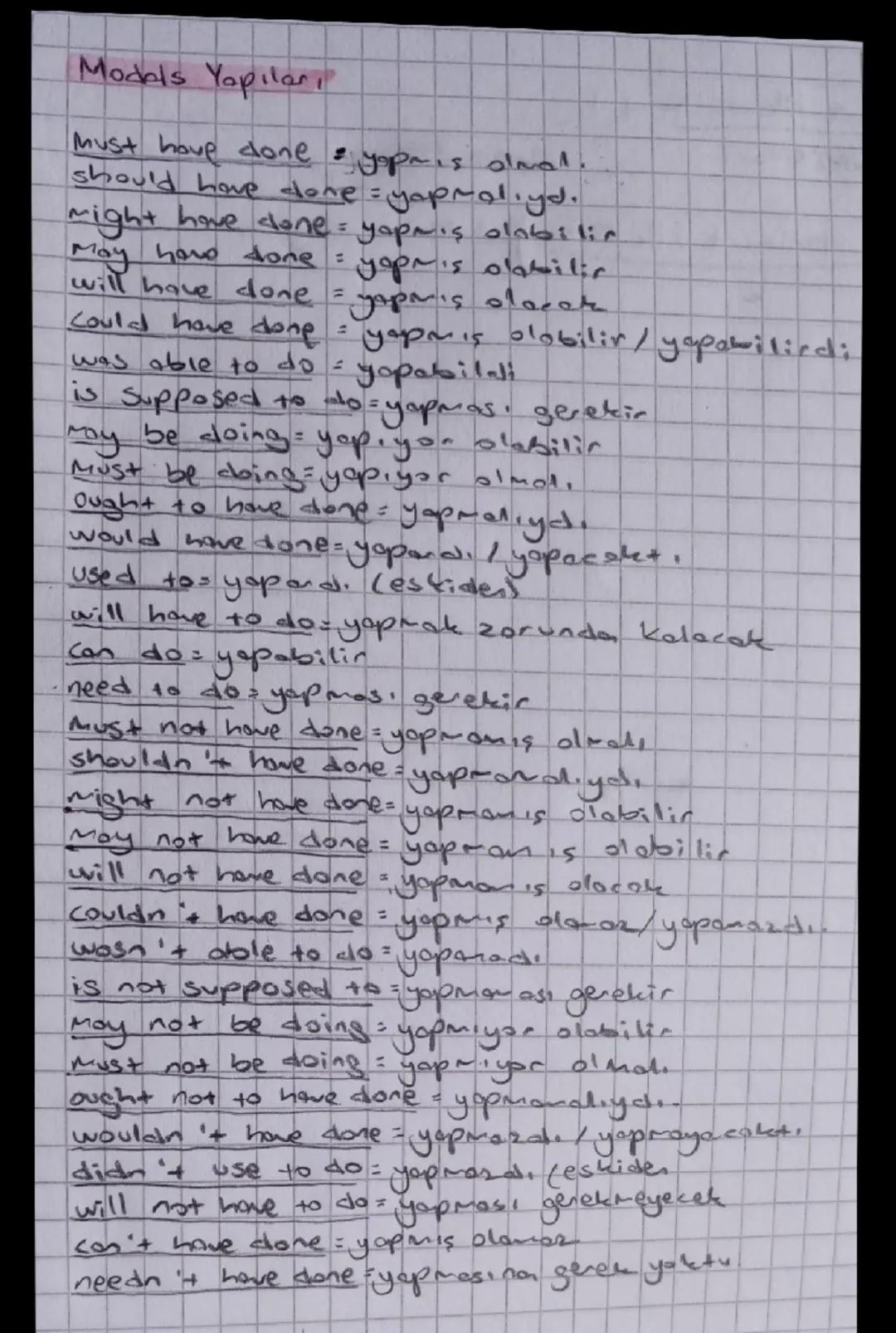 YDT YDS Modals Yapıları ve Örnekleri