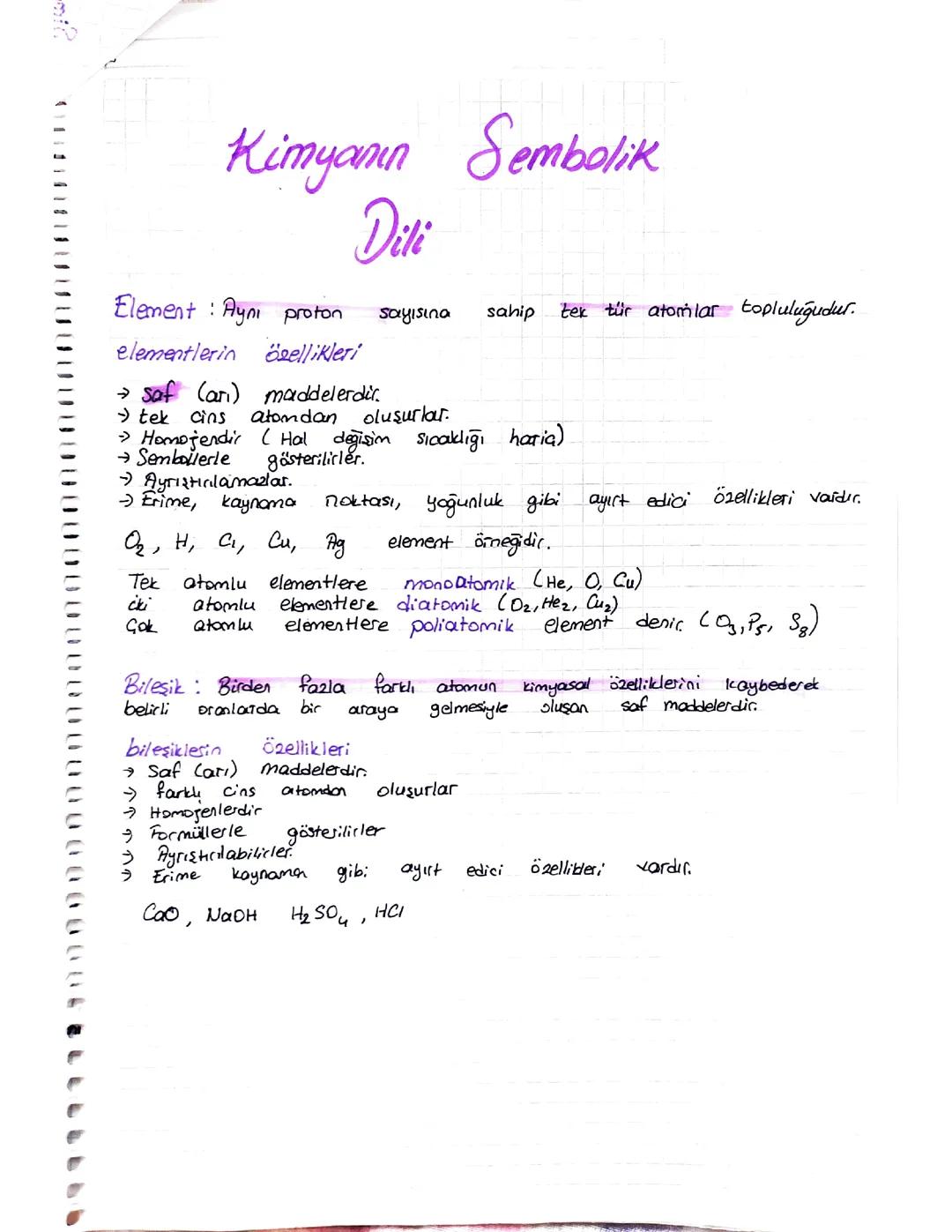 Kimyanın alt dalları ve sembolik dili