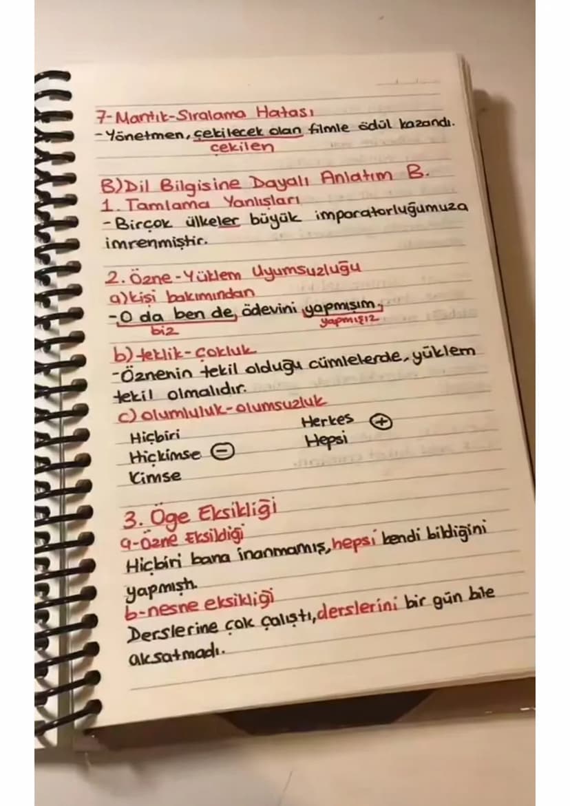 Anlatım Bozuklukları
Anlama Dayalı
1-Gereksiz Sözcük ve Ek Kullanımı
2- Yanlış Anlamda Sözcük kullanımı
3-Celişen sózcüklerin bir arada kull