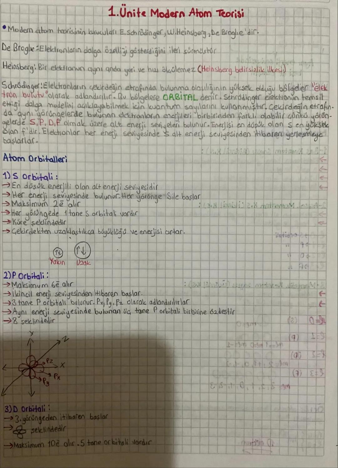 1.Ünite Modern Atom Teorisi
•Modem atom teorisinin kurucuları E. Schrödinger, W. Heinsberg, De Broglie 'dir.
De Broglie Elektronların dalga 