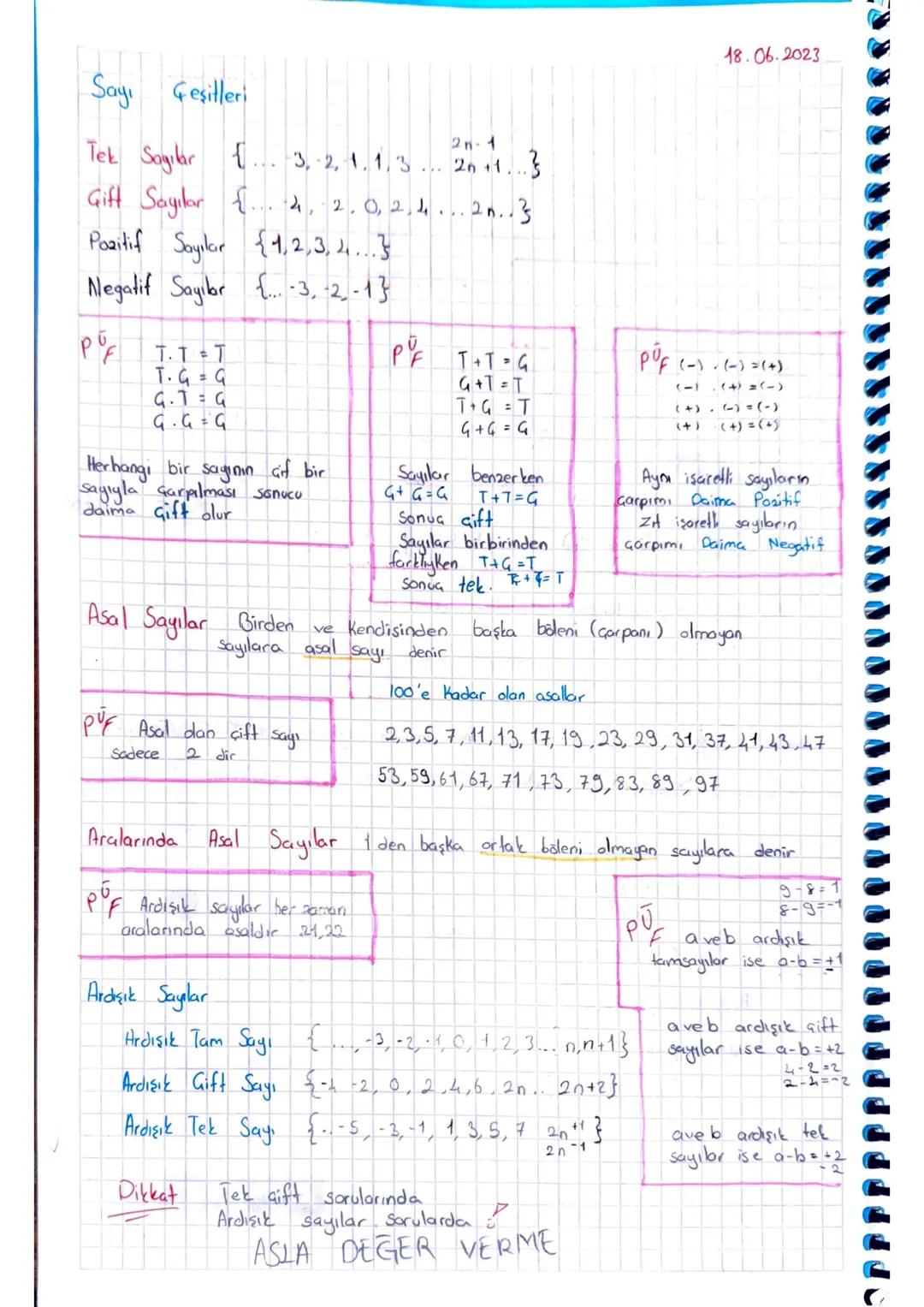 Sayı Geşitleri

Tek Sayılar 1... 3, 2, 1.1.3. $\frac{2n-1}{20 +1}...$

Gift Sayılar ... 4, 2.0, 2.4...2..3

Pozitif Sayıkır {1,2,3,4...

Neg