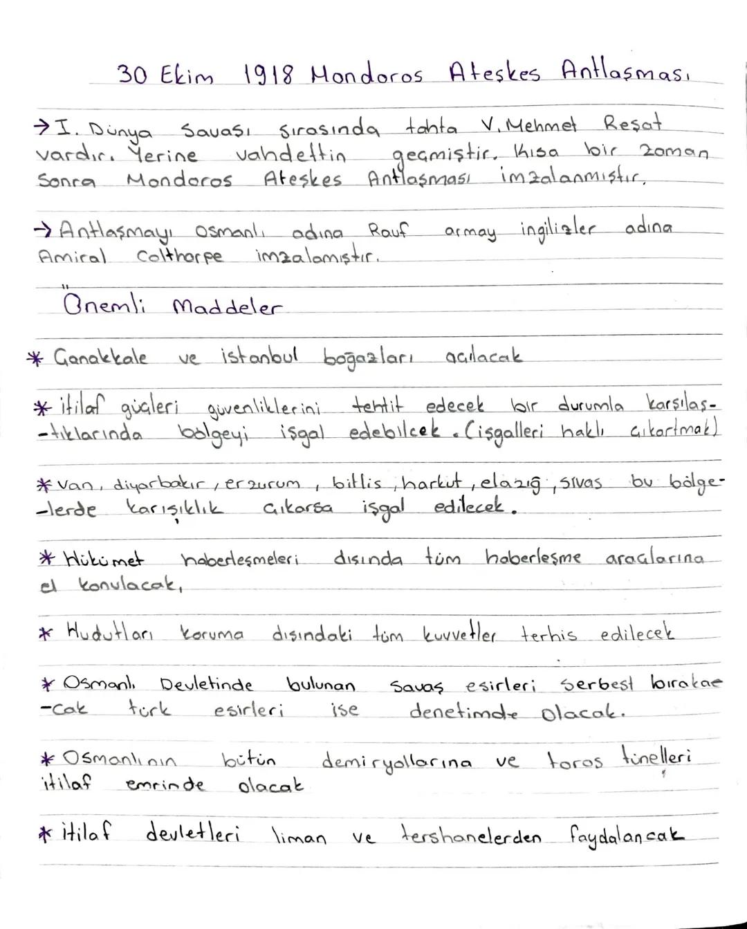 30 ekim 1918 mondoros ateşkes antlaşması ,paris barış konferansı