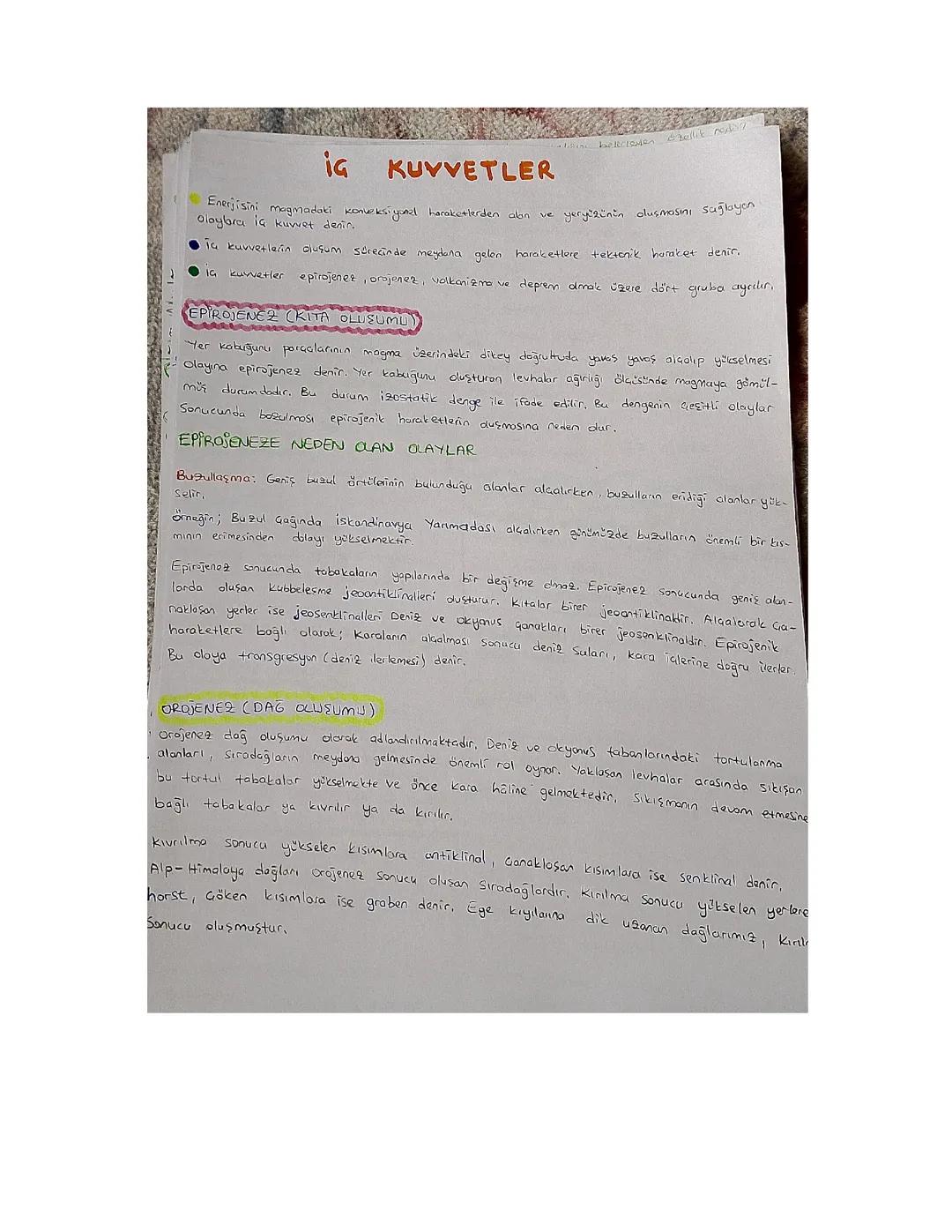 Epirojenez (Kıta Oluşumu) ve Orojenez (Dağ Oluşumu)