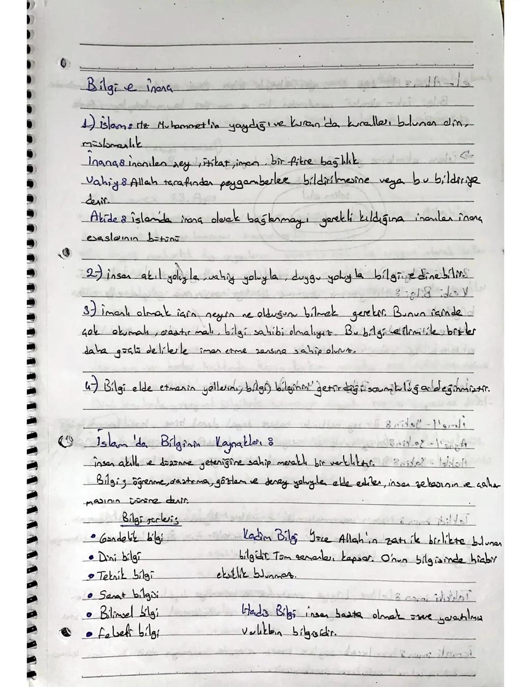 bilgi ve inanç özet