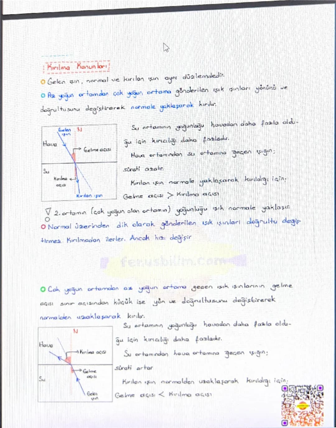 # IŞIĞIN KIRILMASI VE İNCELER

Işığın kırılması:
Işık ışın bir ortamdan başka bir saydam ortama geçerken doğrultusunun değişmesine **Işığın 