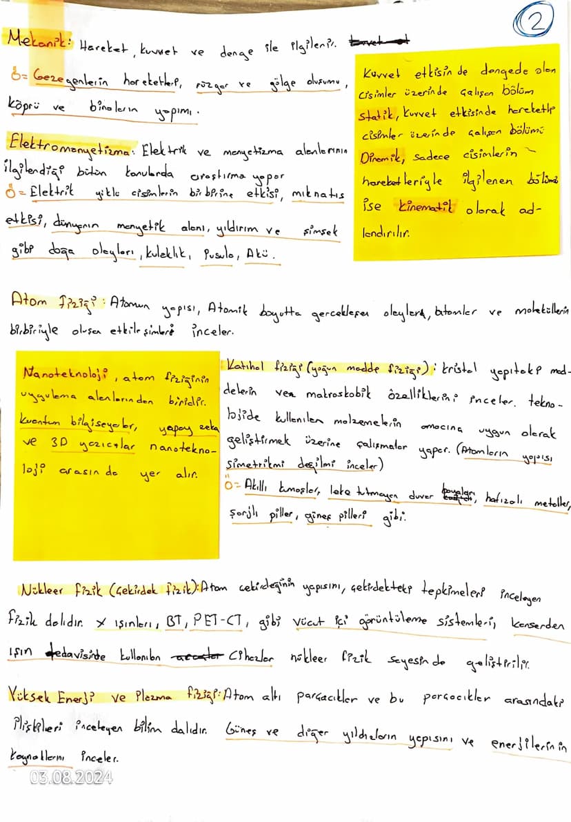 "
1. NITE
Pik uzay, Zemen, madde
O
fizik
enerji
ve
arasındaki
Plişkileri
inceleyen,
gözlem
✓ <
degaye dayalı bir bilim dalıdır.
fiziğin alt 