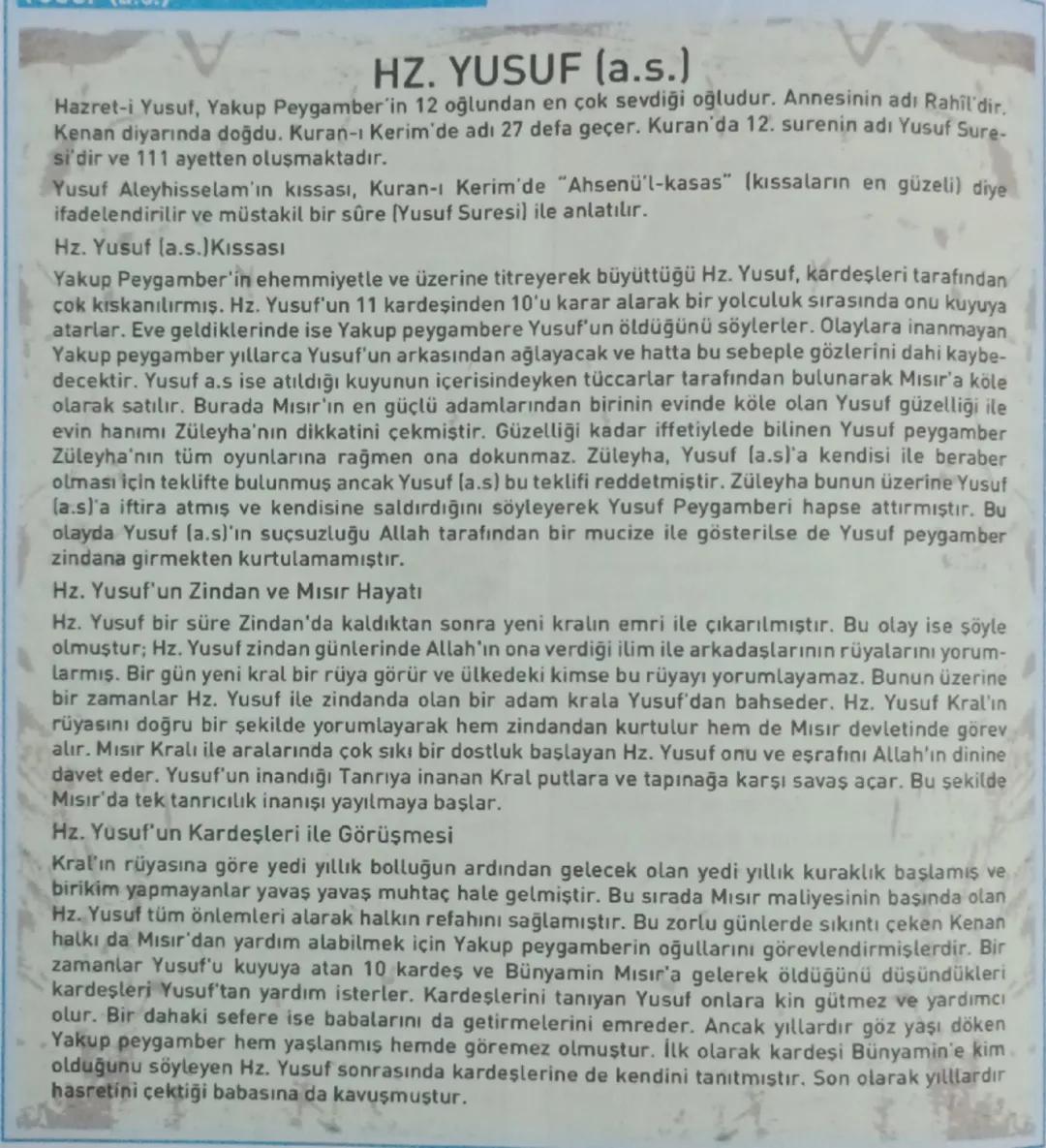 # HZ. YUSUF (a.s.)

Hazret-i Yusuf, Yakup Peygamber'in 12 oğlundan en çok sevdiği oğludur. Annesinin adı Rahil'dir. Kenan diyarında doğdu. K