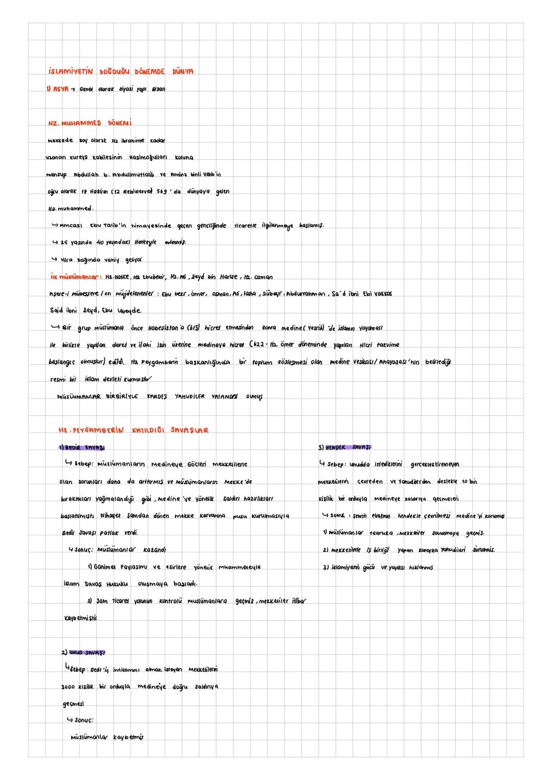 ISLAMIYETİN DOĞDUĞU DÖNEMDE DÜNYA
1) ASYA Genel olarak siyasi yapı Bisan
HZ. MUHAMMED DÖNEMİ
Mekkede soy olarak H₂ ibrahime kadar
uzanan Kur