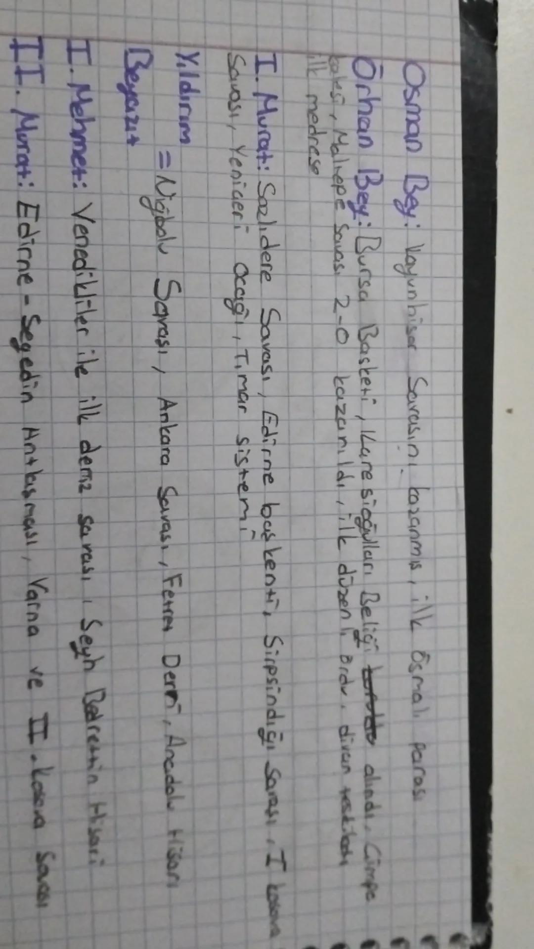 7. Sınıf sosyal bilgiler 1. Dönem 2. Yazılı notları