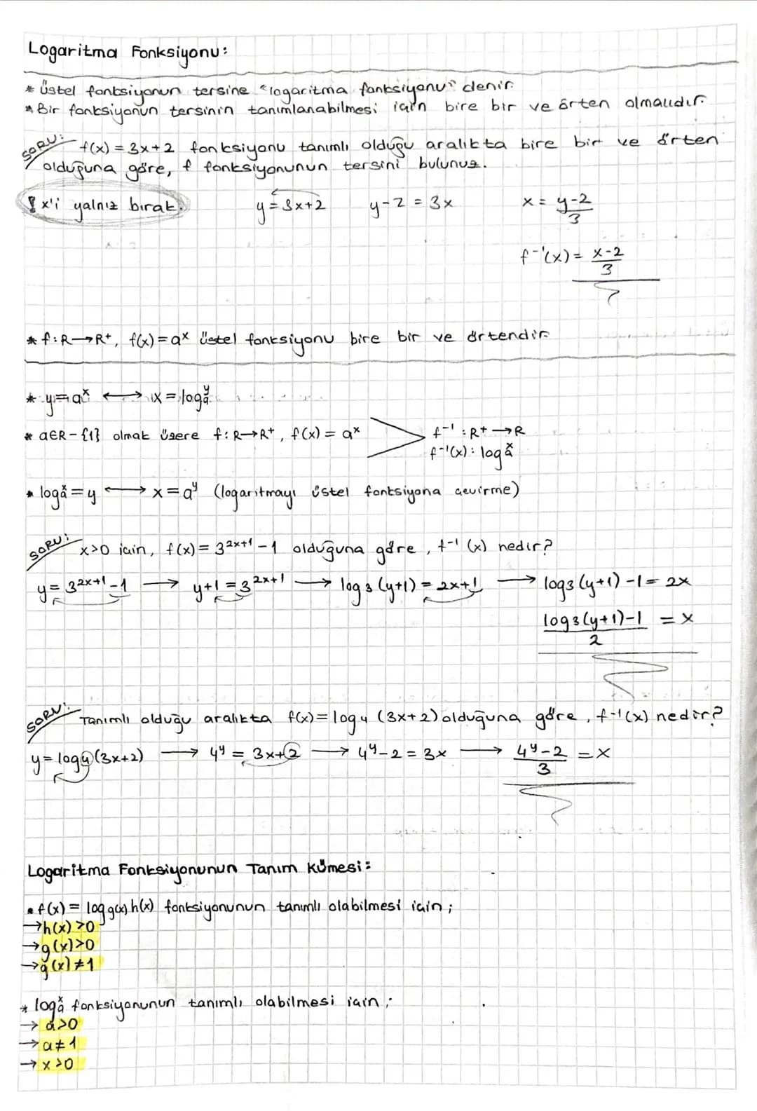 MATEMATIK-12
USTEL VE LOGARITMIK FONKSİYONLAR:
*αER, nez olmak üzere an ifadesine "üslü ifade "denir.
ax.ay=ax+y
(ax)= ax.y
dx.bx= (ab)*
a=1