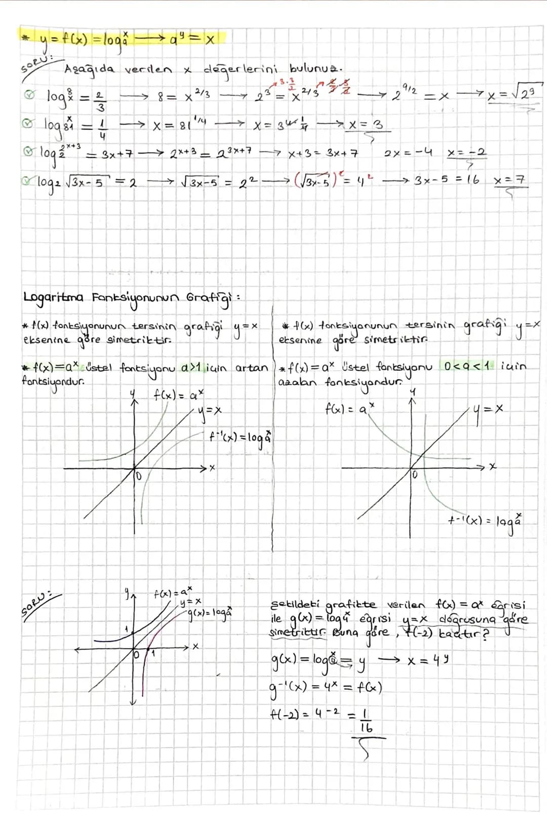 MATEMATIK-12
USTEL VE LOGARITMIK FONKSİYONLAR:
*αER, nez olmak üzere an ifadesine "üslü ifade "denir.
ax.ay=ax+y
(ax)= ax.y
dx.bx= (ab)*
a=1