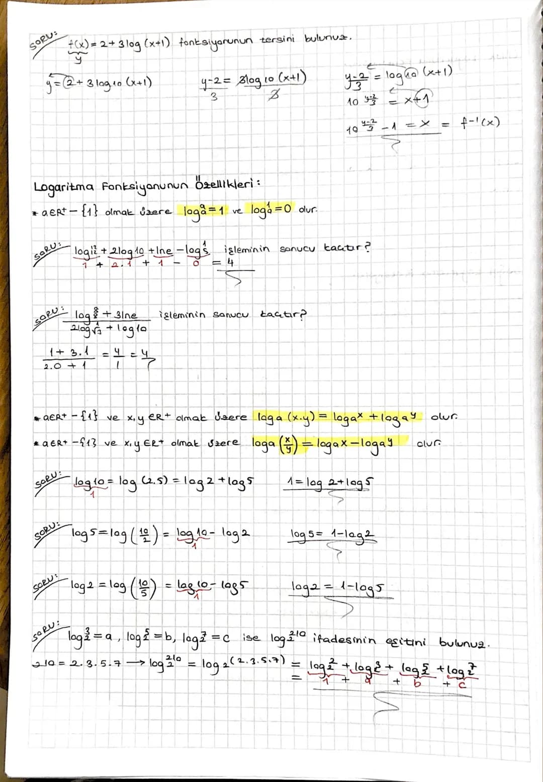 MATEMATIK-12
USTEL VE LOGARITMIK FONKSİYONLAR:
*αER, nez olmak üzere an ifadesine "üslü ifade "denir.
ax.ay=ax+y
(ax)= ax.y
dx.bx= (ab)*
a=1